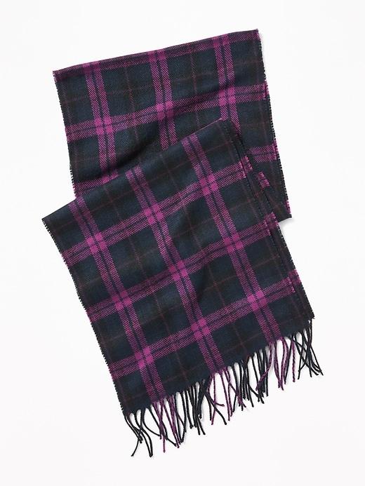 Old Navy Mens Patterned Flannel Scarf For Men Purple Plaid Size One Size