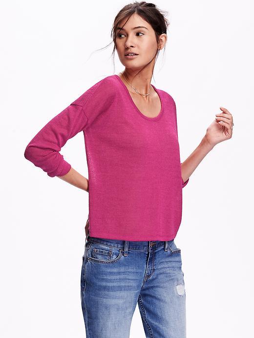 Old Navy Lightweight Sweater Knit Tee Size L Tall - Fuchsia Revenue