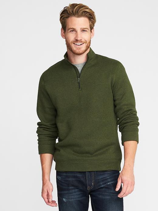 Old Navy Sweater Fleece 1/4 Zip Pullover For Men - Another Green World