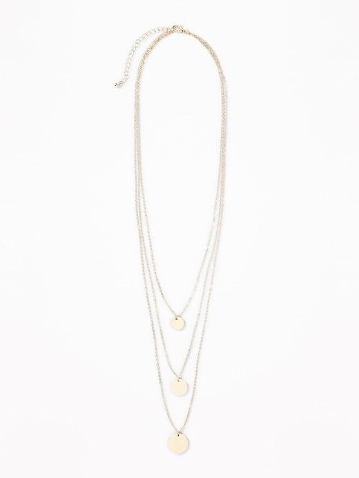 Old Navy Womens Layered-disc Necklace For Women Gold Size One Size
