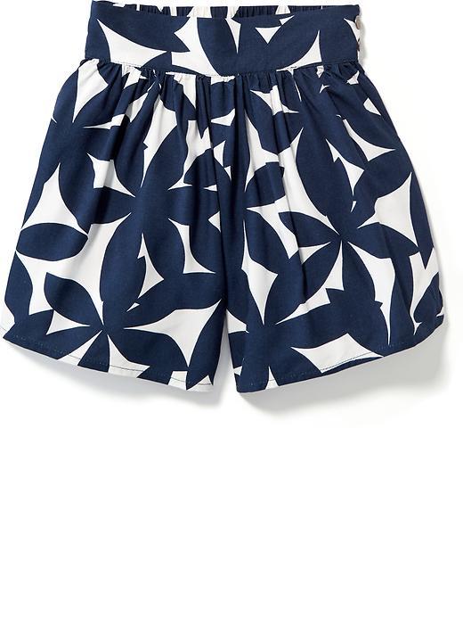Old Navy Patterned Coulotte Shorts - Blue Floral
