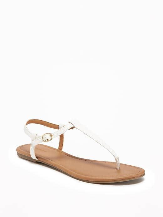 Old Navy T Strap Sandals For Women - Bone