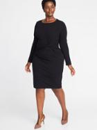 Old Navy Womens Jersey Scoop-neck Plus-size Bodycon Dress Black Size 1x