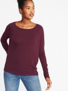 Old Navy Womens Luxe Raglan Scoop-neck Top For Women Maroon Jive Size S