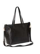 Old Navy Classe Faux Leather Zipper Tote For Women - Black