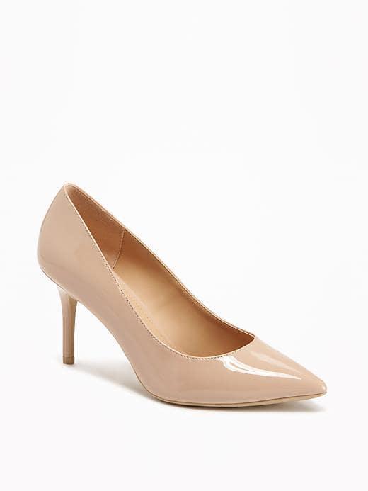 Old Navy Faux Leather Stiletto Pumps For Women - Nude