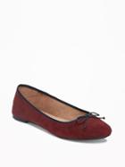 Old Navy Sueded Classic Ballet Flats For Women - Oxblood
