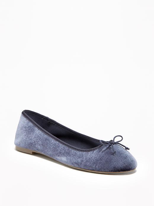 Old Navy Velvet Ballet Flats For Women - Blue Steel