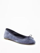 Old Navy Velvet Ballet Flats For Women - Blue Steel