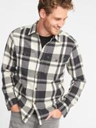 Old Navy Mens Regular-fit Heavyweight Twill Shirt For Men Black/white Plaid Size Xs