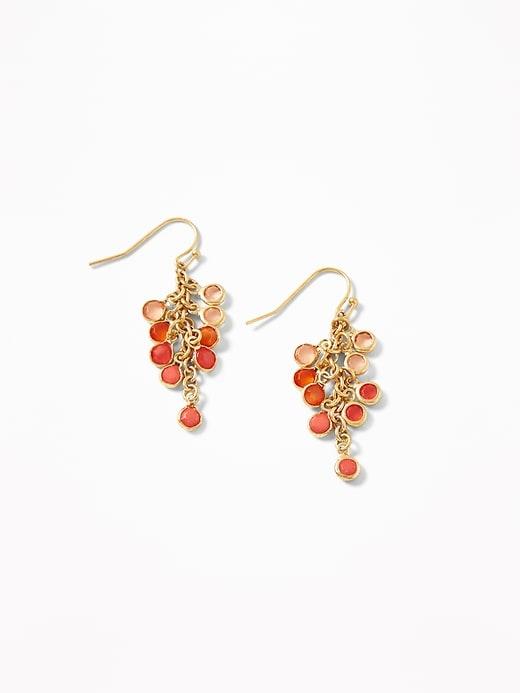 Old Navy Womens Enamel-disc Chandelier Drop Earrings For Women Coral Blush Size One Size