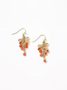 Old Navy Womens Enamel-disc Chandelier Drop Earrings For Women Coral Blush Size One Size