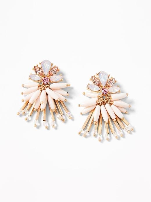 Old Navy Womens Crystal Deco Drop Earrings For Women Light Pink Size One Size