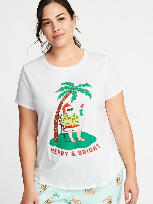 Old Navy Womens Everywear Graphic Plus-size Tee Best In Snow Size 1x