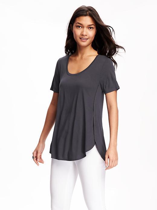 Old Navy Relaxed Tulip Hem Tee For Women - Carbon
