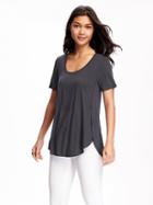 Old Navy Relaxed Tulip Hem Tee For Women - Carbon