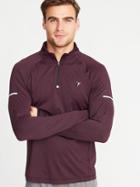 Old Navy Mens Breathe On Go-dry 1/4-zip Pullover For Men Sumptuous Purple Size M