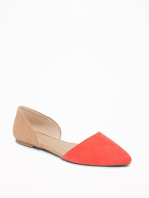 Old Navy Womens Sueded D';orsay Flats For Women Bright Coral Size 9