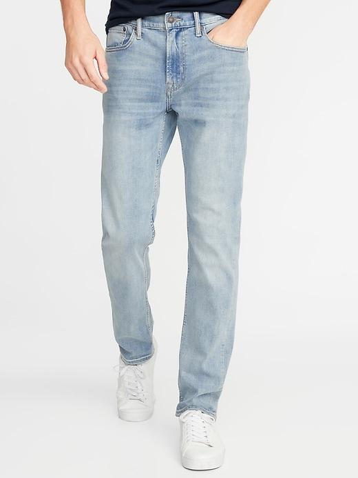 Old Navy Mens Slim Built-in Tough All-temp Jeans For Men Light Wash Size 42w