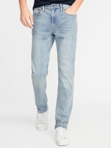 Old Navy Mens Slim Built-in Tough All-temp Jeans For Men Light Wash Size 42w