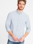 Old Navy Mens Slim-fit Built-in Flex Oxford Shirt For Men Blue Stripe Size Xxl