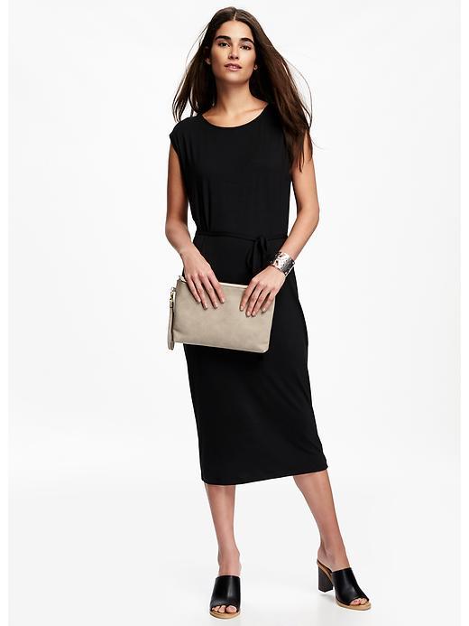 Old Navy Tie Waist Jersey Cocoon Dress For Women - Blackjack