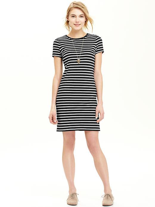 Old Navy Womens Jersey Shift Dresses Size L Tall - Black Stripe Top