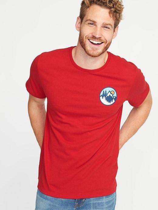 Old Navy Mens Graphic Crew-neck Tee For Men Morning In The Mountains Size S