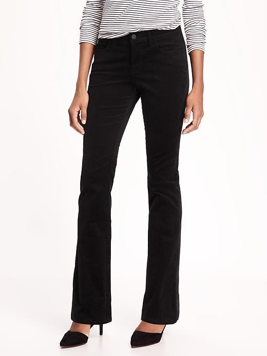 Old Navy Mid Rise Rockstar Cord Bootcut Jeans For Women - Black