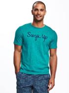 Old Navy Graphic Crew Neck Tee For Men - Teal