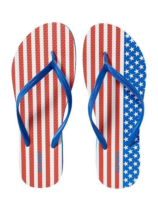 Old Navy Printed Flip Flops For Women - Red