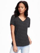 Old Navy Relaxed Tulip Sleeve Top For Women - Black Print