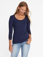 Old Navy Semi Fitted Classic Scoop Neck Tee - Lost At Sea Navy