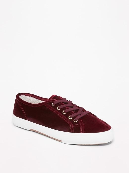 Old Navy Womens Velvet Sneakers For Women Lite Burgundy Size 9