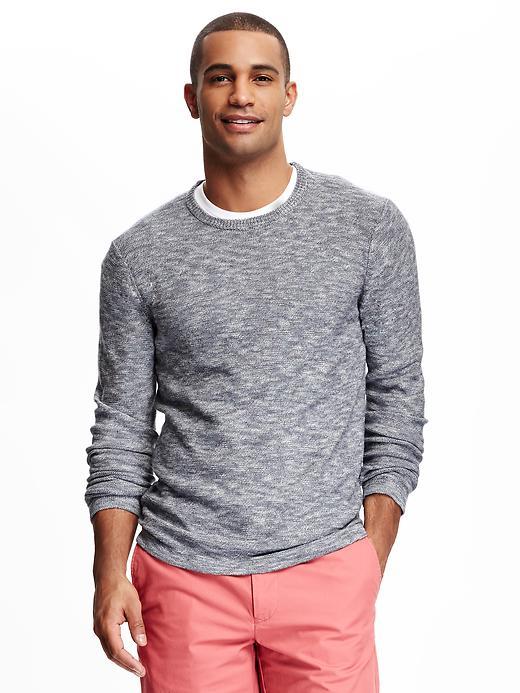 Old Navy Lightweight Slub Knit Sweater For Men - Dark Blue Heather