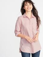 Old Navy Womens Relaxed Twill Tunic Shirt For Women Heather Pink Size Xl