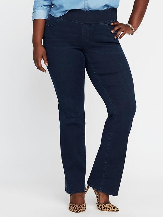 Old Navy Womens Smooth & Comfort Plus-size Rockstar Boot-cut Jeans Inverness Size 30