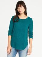 Old Navy Womens Relaxed Plush-knit Tee For Women Emerging Emerald Size S