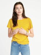 Old Navy Womens Everywear Crew-neck Tee For Women Lime Stripe Size M