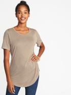 Old Navy Womens Sparkle-knit Luxe Tee For Women Tan Heather Size Xs
