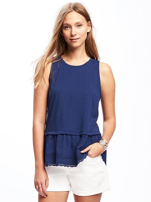 Old Navy Relaxed Peplum Hem Tank For Women - Night Flight