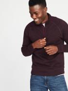 Old Navy Mens Mock-neck 1/4-zip Fleece-knit Pullover For Men Raisin Arizona Size Xxl