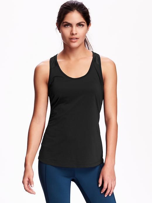 Old Navy Womens Semi Fitted Power Mesh Tank Size L - Blackjack