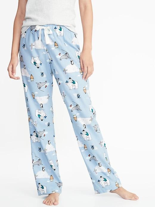 Old Navy Womens Patterned Flannel Sleep Pants For Women Bear Size S