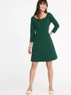 Old Navy Womens Fit & Flare Jersey Dress For Women Botanical Green Size Xs