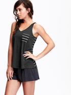 Old Navy Womens Striped Back Pocket Tanks Size L - B85 Dark Heather Grey