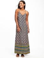 Old Navy Sleeveless V Neck Maxi Dress For Women - Multi Print