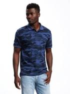 Old Navy Built In Flex Camo Pique Polo For Men - Blue It Off