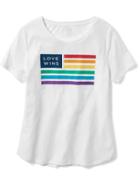 Old Navy Graphic Curved Hem Tee For Women - Bright White