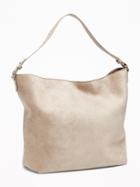 Old Navy Womens Sueded Slouchy Hobo For Women Pale Grey Size One Size